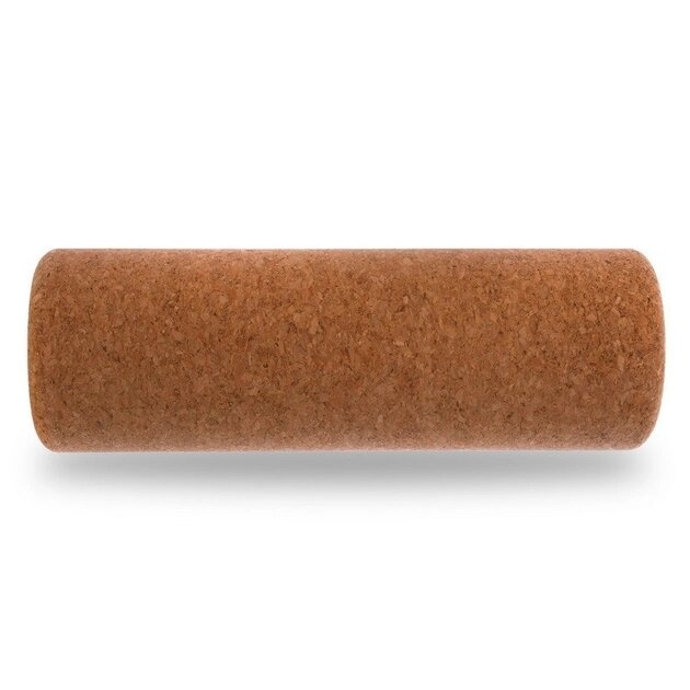 Ролик-масажний валик Corkwood Roller 9,5х30 см коркове дерево, для йоги, фітнесу, масажу (FI-1569)