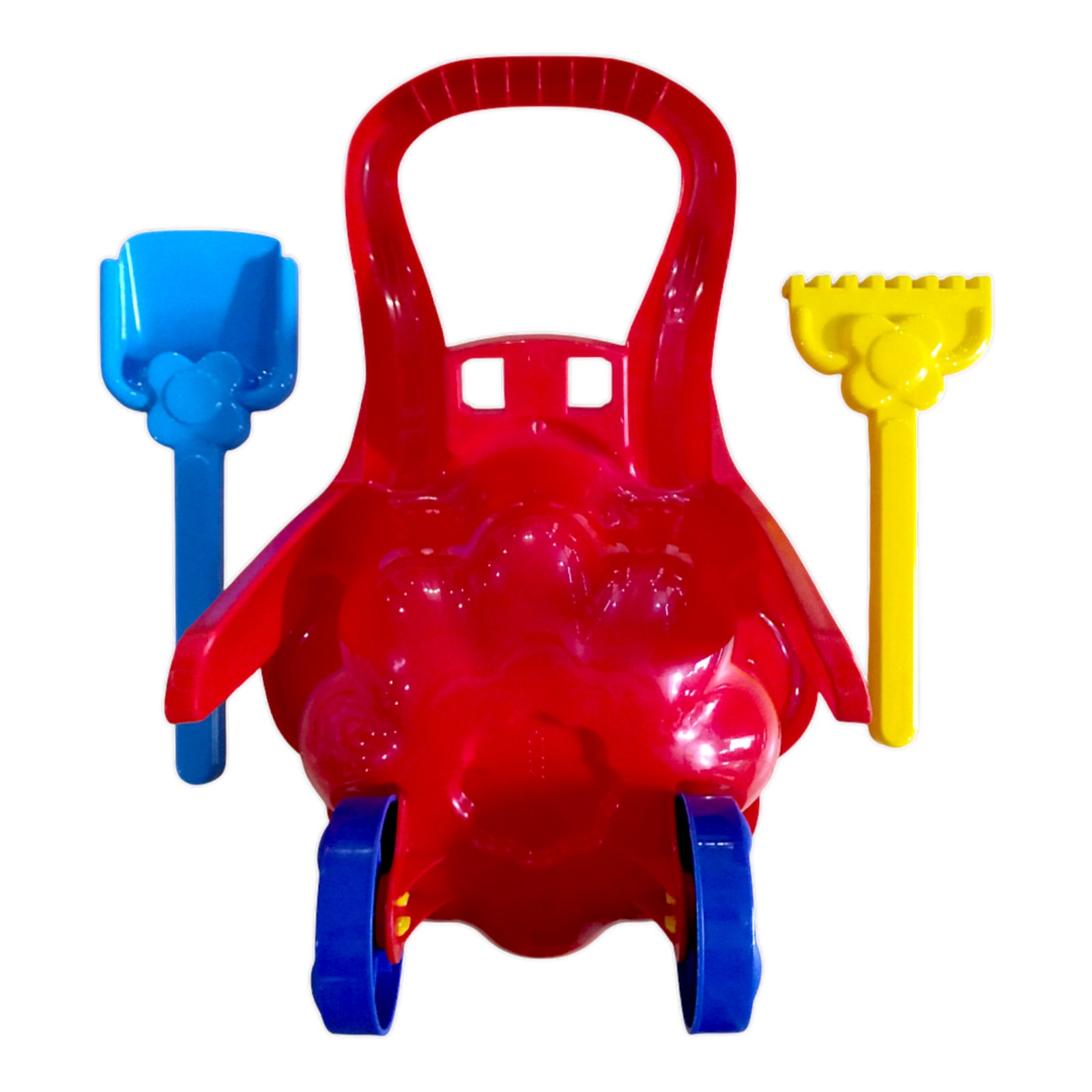 Дитяча тачка ''Ромашка'' з лопаткою і граблями MARMAT Червона - Зображення 5