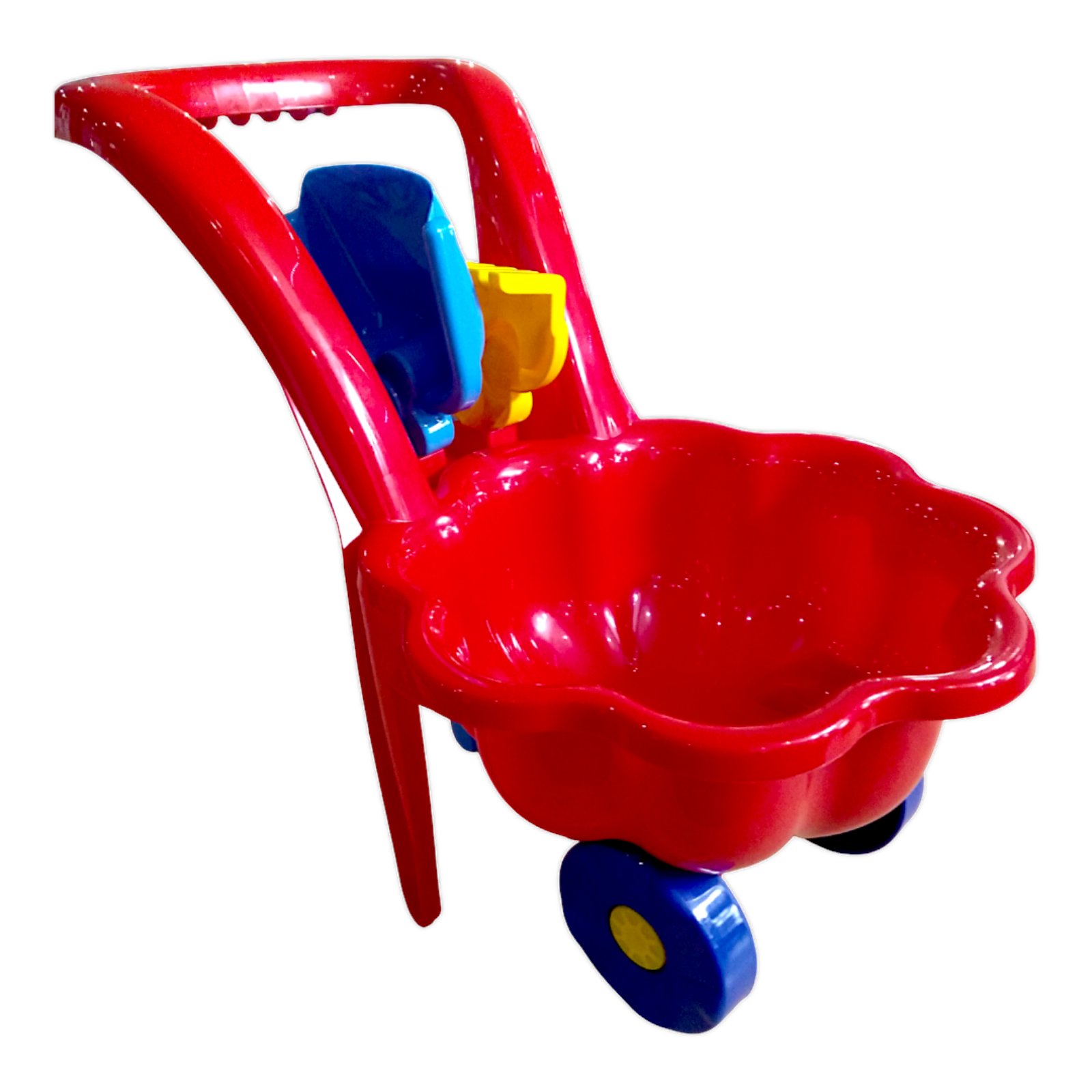 Дитяча тачка ''Ромашка'' з лопаткою і граблями MARMAT Червона - Зображення 4