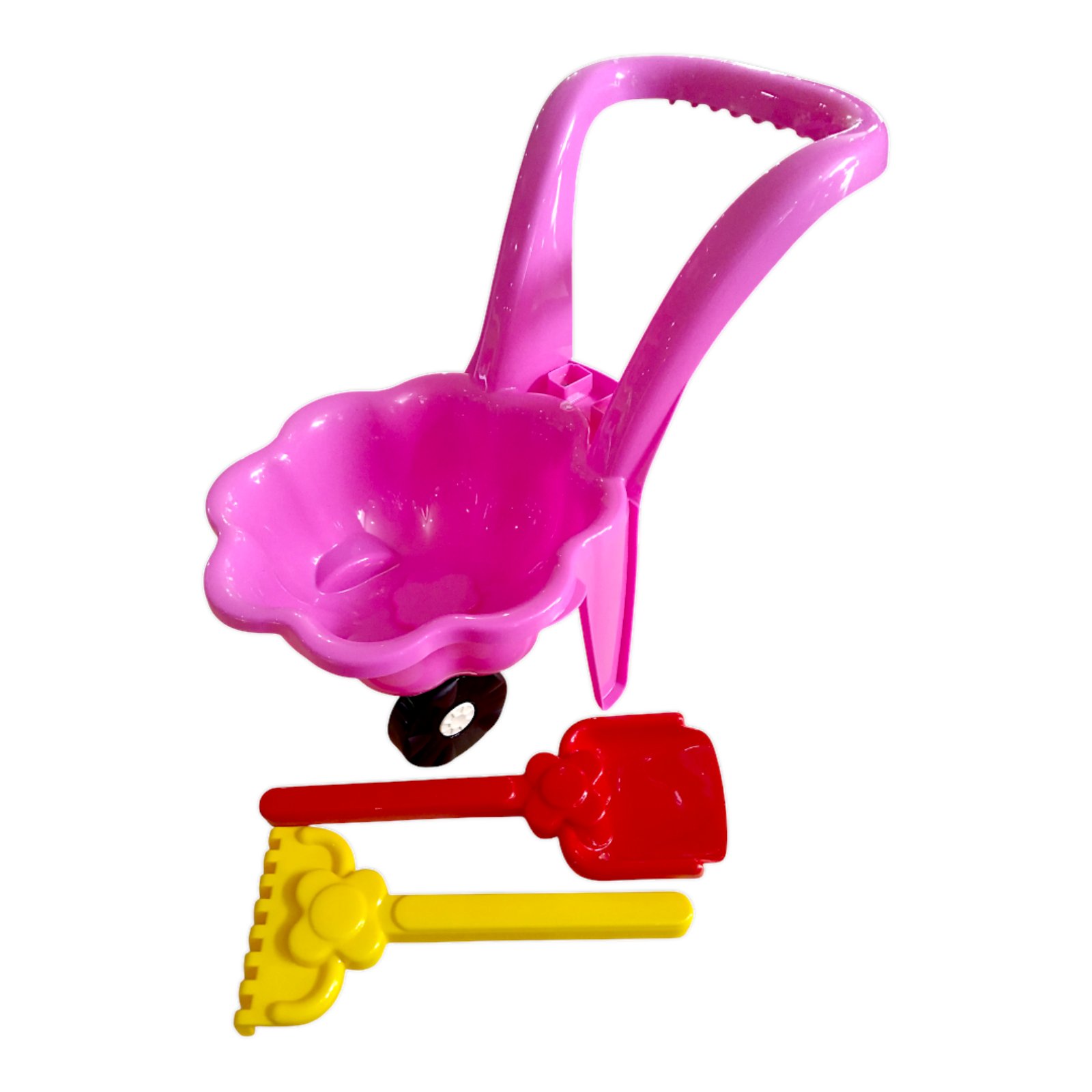 Дитяча тачка ''Ромашка'' з лопаткою і граблями MARMAT Рожева - Зображення 5