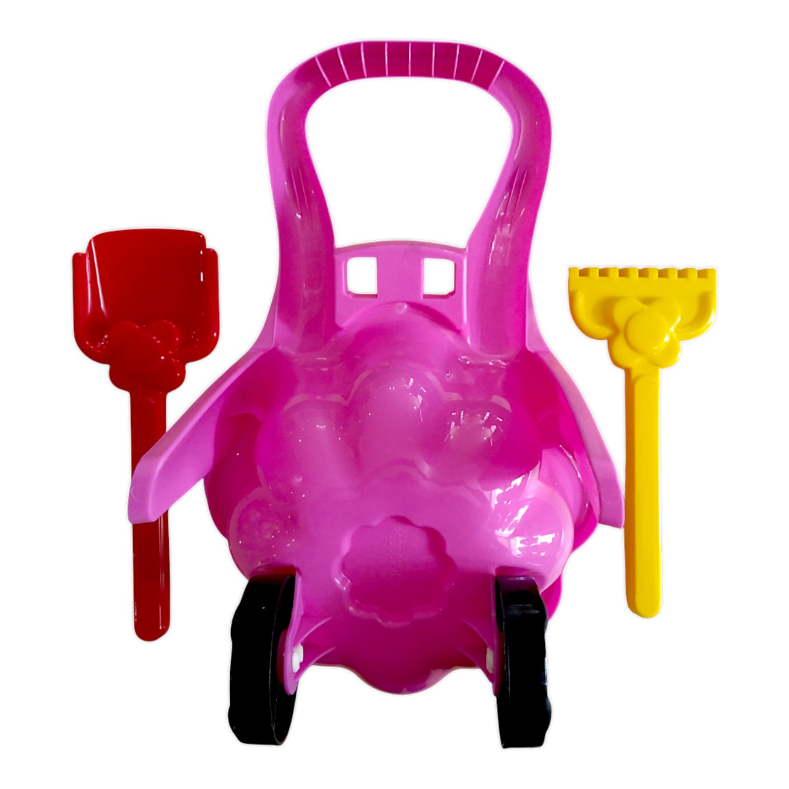 Дитяча тачка ''Ромашка'' з лопаткою і граблями MARMAT Рожева - Зображення 4