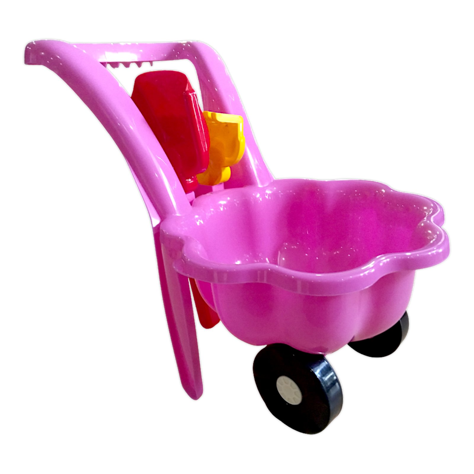 Дитяча тачка ''Ромашка'' з лопаткою і граблями MARMAT Рожева - Зображення 2