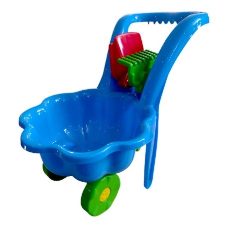 Дитяча тачка ''Ромашка'' з лопаткою і граблями MARMAT Синій