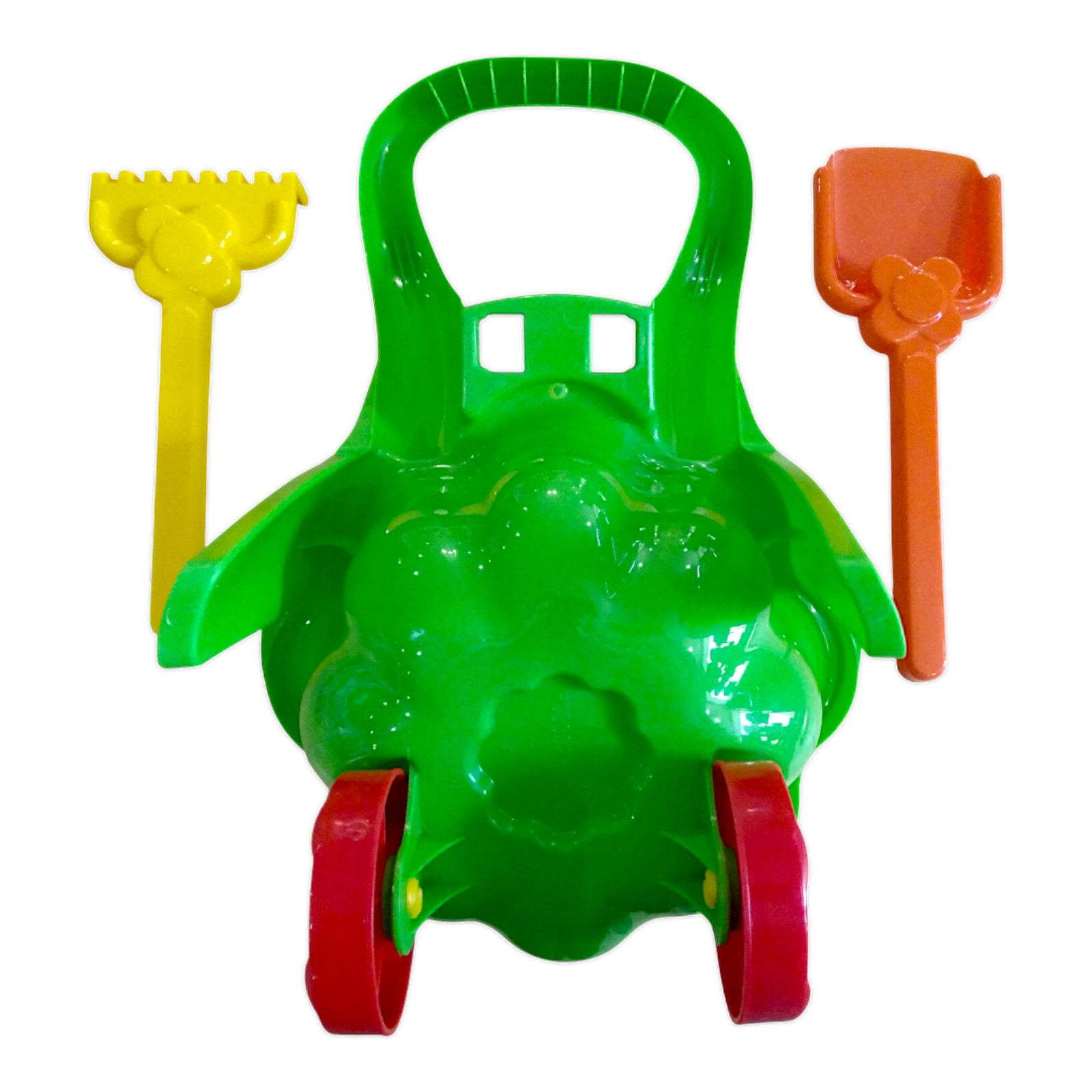 Дитяча тачка ''Ромашка'' з лопаткою і граблями MARMAT Зелена - Зображення 5