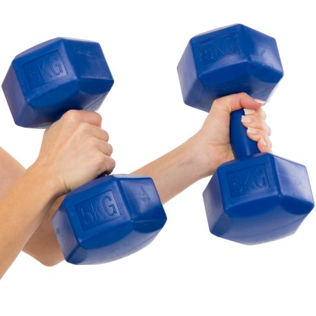 Гантелі Cement (покриття пластик) Zelart TA-4758 5 кг (2 шт)