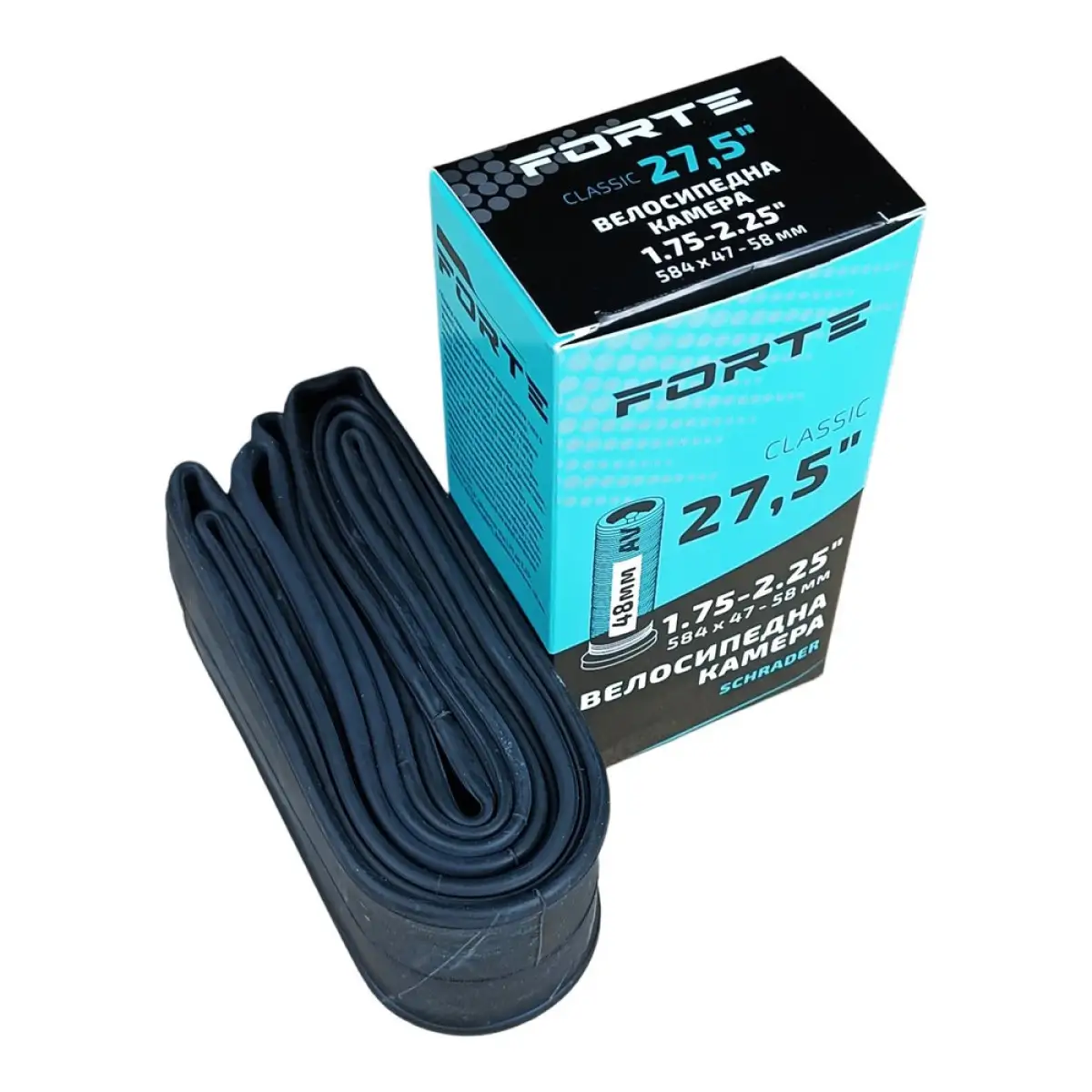 Велокамера FORTE Classic 27,5* 1,75-2,25 - Зображення 2
