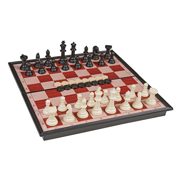 Шахи та шашки 2в1 CHESS SET 8308-2 магнітні 18*18 см - Зображення 2
