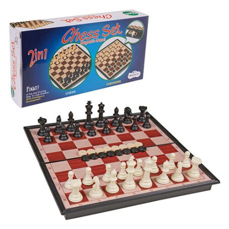 Шахи та шашки 2в1 CHESS SET 8308-2 магнітні 18*18 см